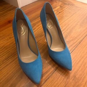 Sam Edelman Hazel Teal Turquoise Suede Heels
